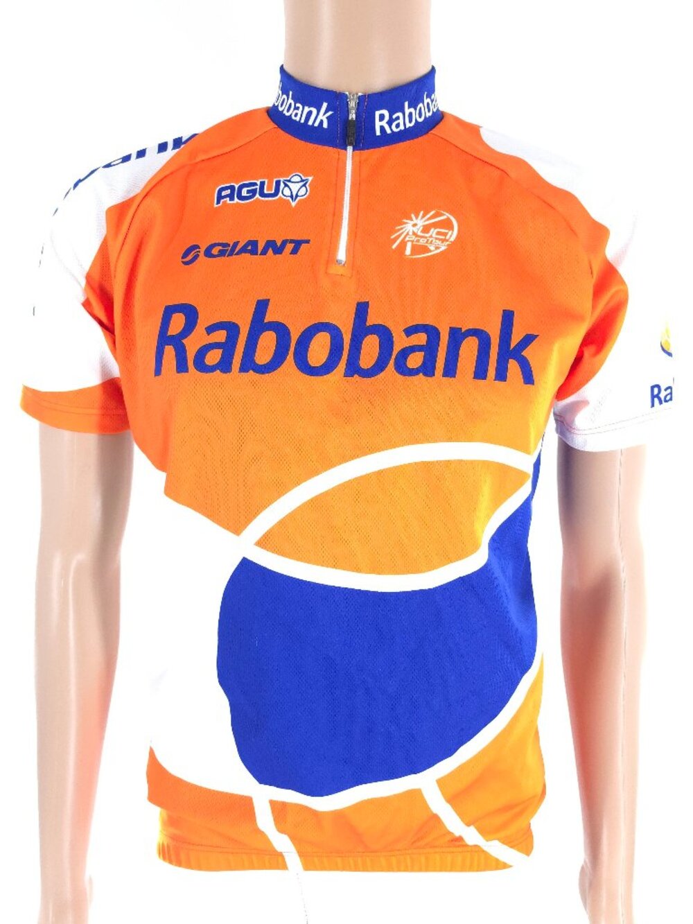 AGU Bike Gear Cycling Men Shirt Jersey Orange White Blue Size 4 - made in Italy